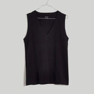 Madewell Women’s Whisper Cotton V-Neck Tank Black Plus Size 3X